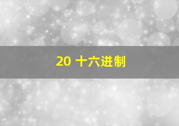 20 十六进制